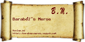 Barabás Merse névjegykártya